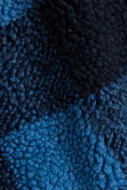Printed Teddy Fleece Jacket blue/plaid
