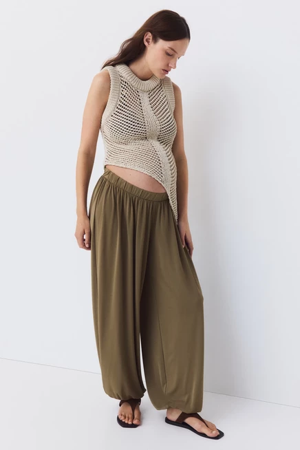 Женские брюки-баллоны H&M MAMA, хаки