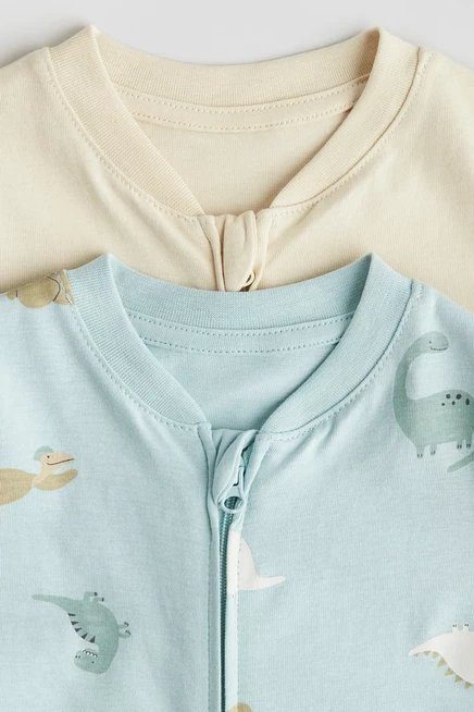 Комбинезоны для младенцев H&M, 2 шт., голубые с динозаврами