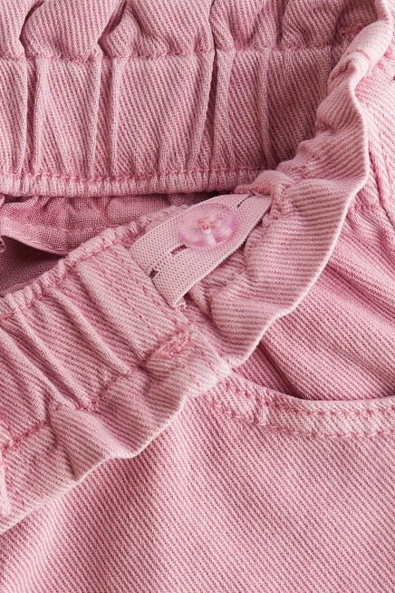 Детские джинсы H&M с бумажной талией, розовые
