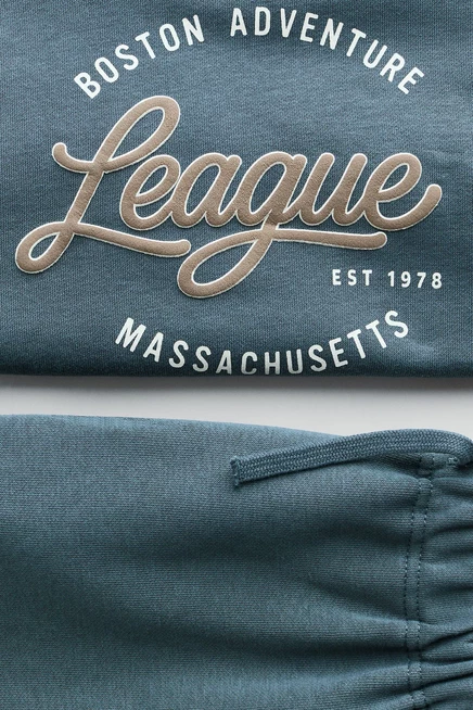 2-Piece Printed Sweatshirt and Joggers Set dark turquoise/league