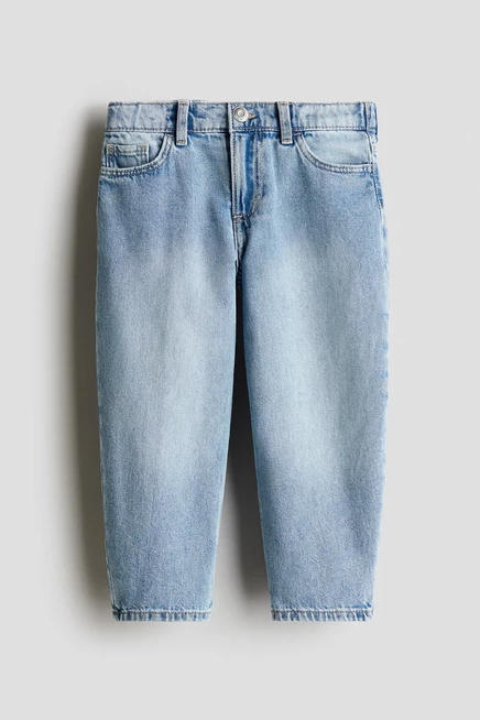 Джинсы-бочонки свободного кроя light denim blue