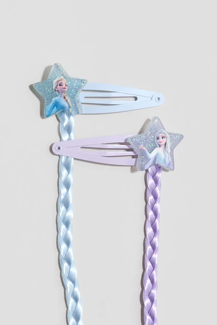 Набор из 2 детских заколок H&M, голубые с принтом Frozen