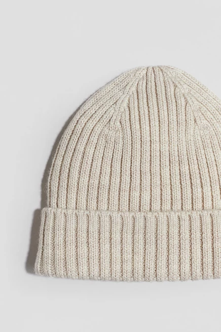 Merino wool beanie light beige