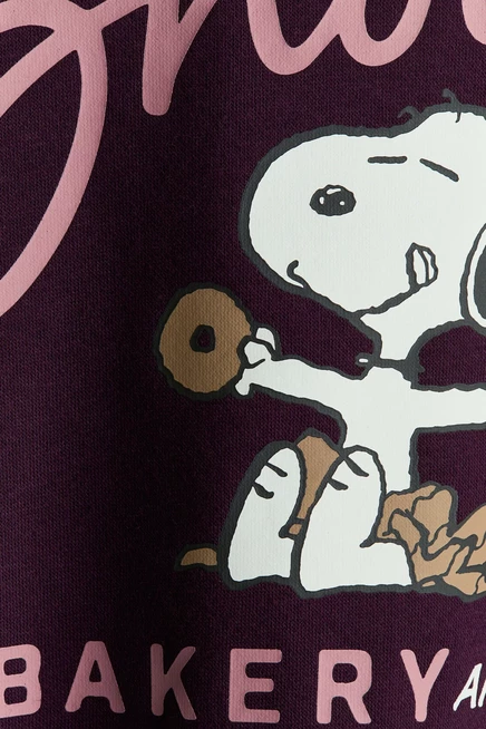 Детский свитшот H&M Snoopy, тёмно-фиолетовый