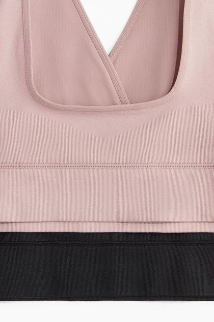 Женские бюстгальтеры для кормления H&M MAMA 2 шт., пудровый/черный