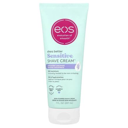 EOS, Shea Better ™, крем для чувствительного бритья ™, коллоидная овсянка, 207 мл (7 жидк. Унций)