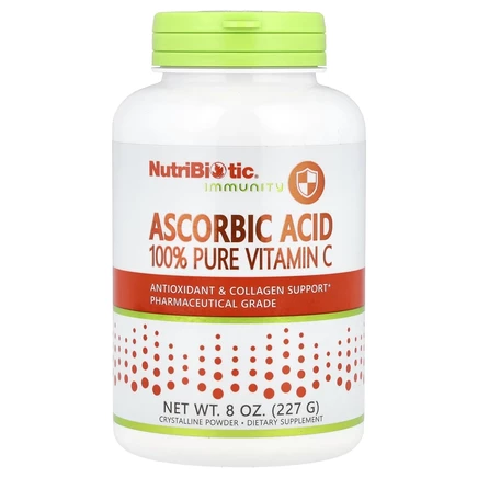 NutriBiotic, Аскорбиновая кислота, 100 % чистый витамин С, кристаллический порошок, 227 г (8 унций)