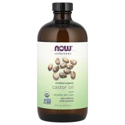 NOW Foods, Solutions, сертифицированное органическое касторовое масло, 473 мл (16 жидк. Унций)