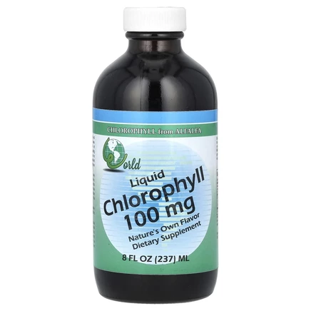 World Organic, жидкий хлорофилл, 100 мг, 237 мл (8 жидк. унций)