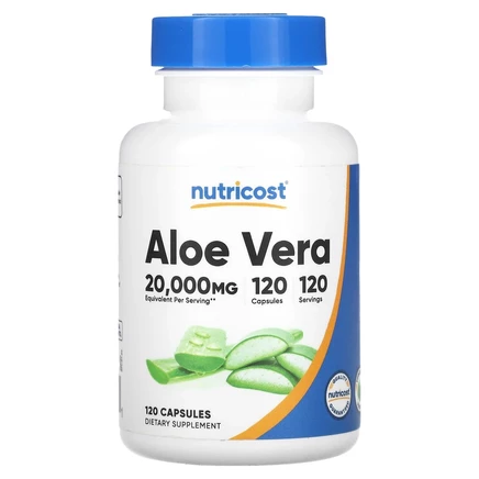 Nutricost, Алоэ вера, 20 000 мг, 120 капсул