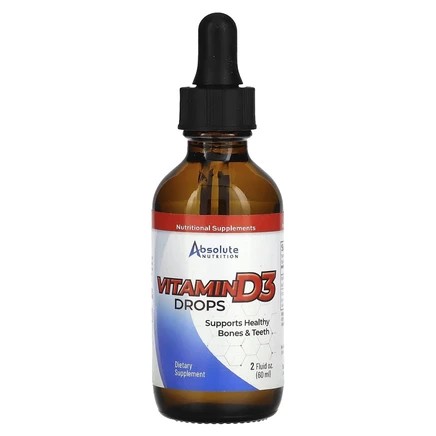 Absolute Nutrition, Витамин D3 в каплях, 60 мл (2 жидк. Унции)