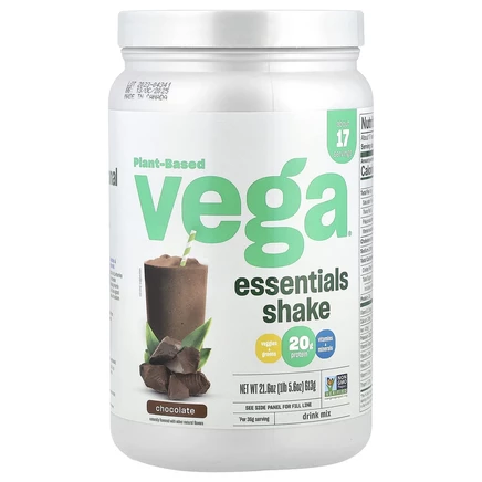 Vega, Растительный коктейль Essentials, шоколад, 613 г (1 фунт 5,6 унции)