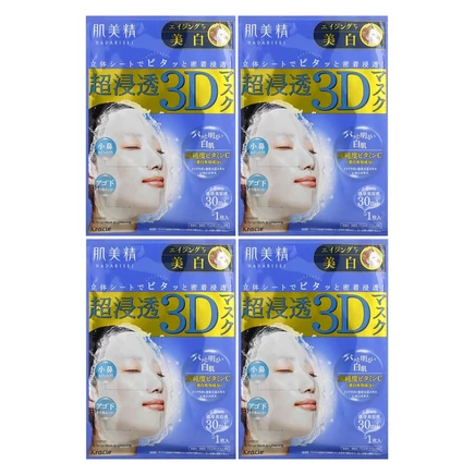 Kracie, Hadabisei, 3D-маска для лица, очищение и уход за возрастной кожей, 4 шт., по 30 мл (1,01 жидк. унции) каждая