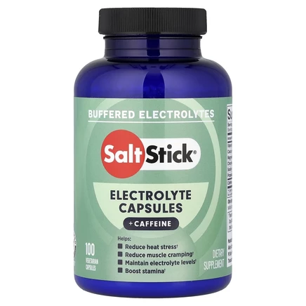 SaltStick, Electrolyte Caps Plus Caffeine, 100 Vegetarian Capsules