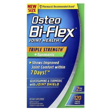Osteo Bi-Flex, Здоровье суставов + куркума, тройная сила, 120 таблеток, покрытых оболочкой