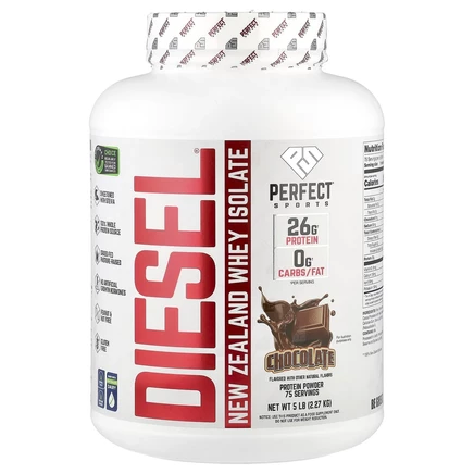 PERFECT Sports, Diesel, изолят сыворотки из Новой Зеландии, молочный шоколад, 2,27 кг (5 фунтов)
