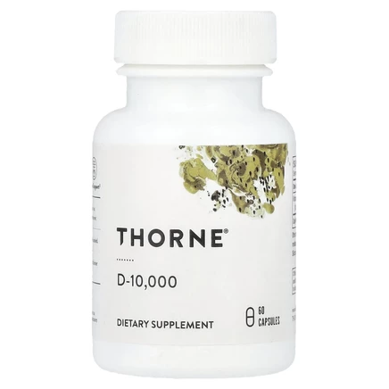 Thorne, D-10 000, 250 мкг (10 000 МЕ), 60 капсул