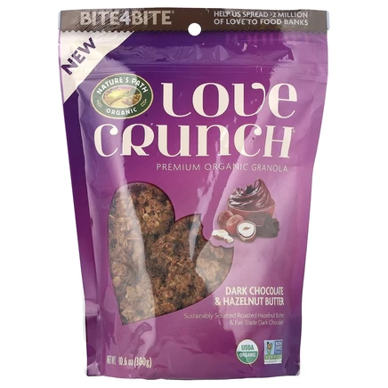 Nature's Path, Love Crunch, органическая гранола премиального качества, темный шоколад и масло из фундука, 300 г (10,6 унции)