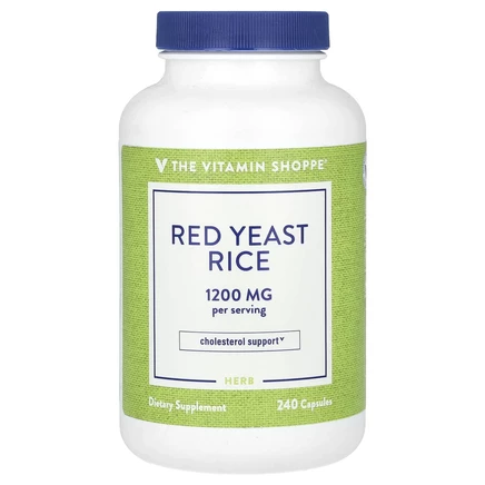 The Vitamin Shoppe, красный ферментированный рис, 1200 мг, 240 капсул (600 мг в 1 капсуле)