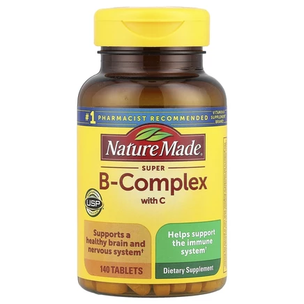 Nature Made, Super B-Complex с витамином C, 140 таблеток