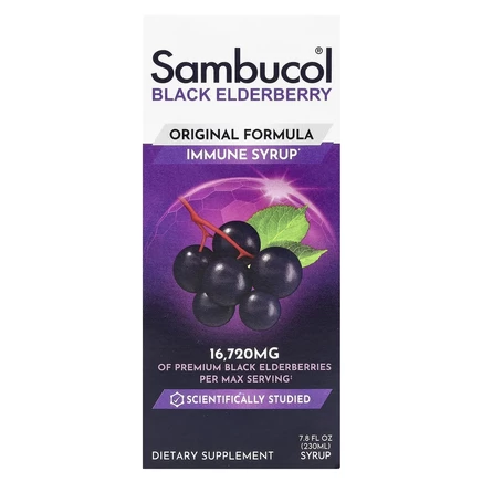 Sambucol, сироп из черной бузины, оригинальная формула, 230 мл (7,8 жидк. унции)