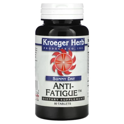 Kroeger Herb Co, Sunny Day, Anti-Fatigue, средство от усталости, 80 таблеток