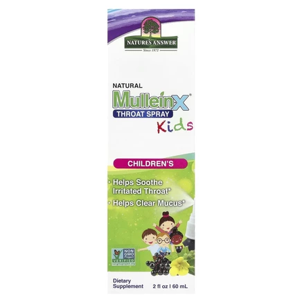 Nature's Answer, Детский спрей для горла MulleinX®, 60 мл (2 жидк. Унции)