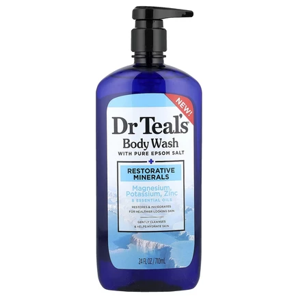 Dr. Teal's, гель для душа с чистой английской солью, восстанавливающие минералы, 710 мл (24 жидк. унции)