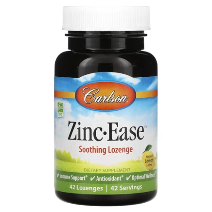 Пастилки с цинком Carlson Zinc-Ease, лимонные, 42 шт.