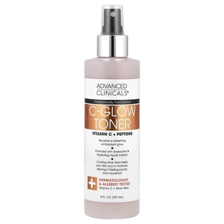 Advanced Clinicals, C-Glow Toner, витамин C и феруловая кислота, 237 мл (8 жидк. Унций)