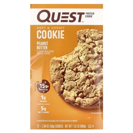 Quest Nutrition, Protein Cookie, арахисовая паста, 12 штук, 58 г (2,04 унции)