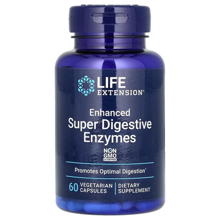 Life Extension, усовершенствованная суперсмесь пищеварительных ферментов, 60 вегетарианских капсул