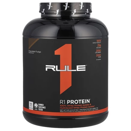 Rule One Proteins, R1, протеиновая смесь для приготовления напитка, со вкусом шоколадной помадки, 2,27 кг (5,01 фунта)