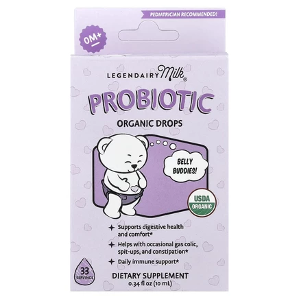 Legendairy Milk, органический пробиотик, для детей от 0 месяцев, 10 мл (0,34 жидк. унции)
