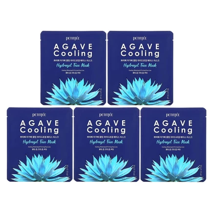 Petitfee, Agave Cooling, гидрогелевая маска для лица, 5 шт. по 32 г (1,12 унции)