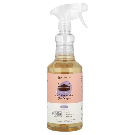 Kin+Kind, Kitty Litter, Cat Pee + Odor Destroyer, с цветочным ароматом, 354 мл (32 жидк. Унции)