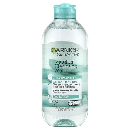 Garnier, SkinActive, мицеллярная очищающая вода с гиалуроновой кислотой и алоэ, 400 мл (13,5 жидк. Унции)