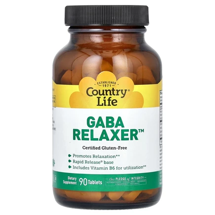 Country Life, GABA Relaxer, ГАМК, 90 таблеток