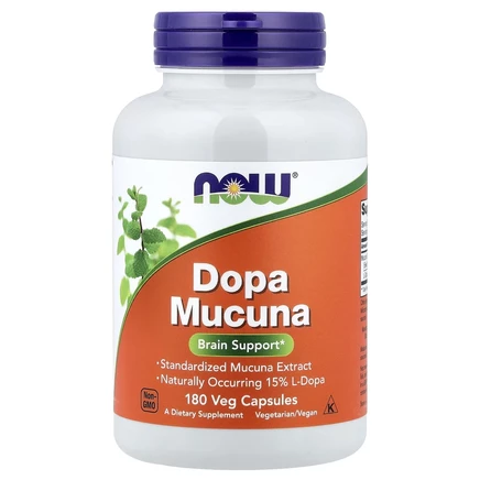 NOW Foods, Dopa Mucuna, 180 растительных капсул