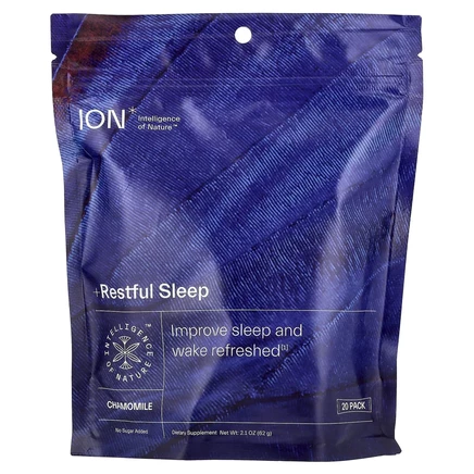 ION Intelligence of Nature, Для спокойного сна, ромашка, 20 пакетиков, по 3,1 г (0,10 унции)