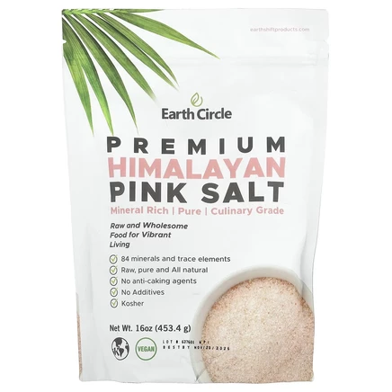Earth Circle Organics, кристаллы гималайской соли, мелкая фракция, 454 г (16 унций)