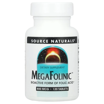 Source Naturals, MegaFolinic™, 800 мкг, 120 таблеток