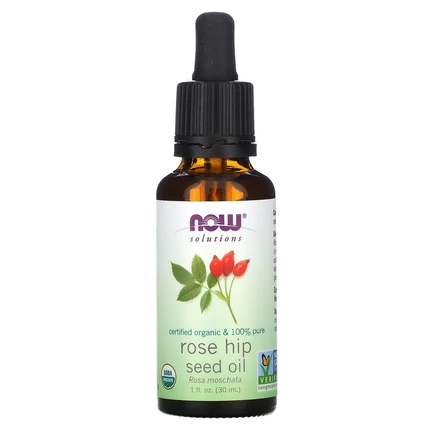 NOW Foods, Solutions, сертифицированное органическое масло семян шиповника, 30 мл (1 жидкая унция)