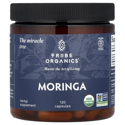 Tribe Organics, Моринга, 120 капсул (600 мг на капсулу)