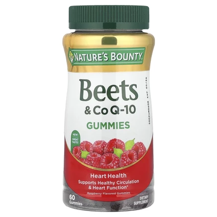Nature's Bounty, свекла и коэнзим Q10, со вкусом малины, 60 жевательных таблеток