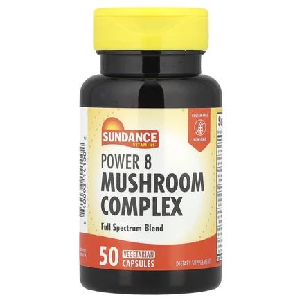 Sundance Vitamins, Power 8 Mushroom Complex, 50 вегетарианских капсул
