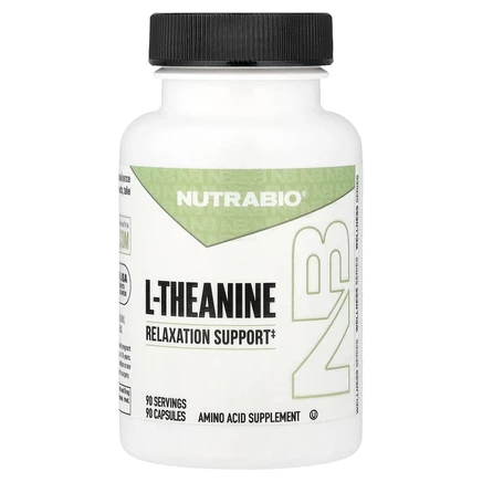 NutraBio, L-теанин, 200 мг, 90 капсул