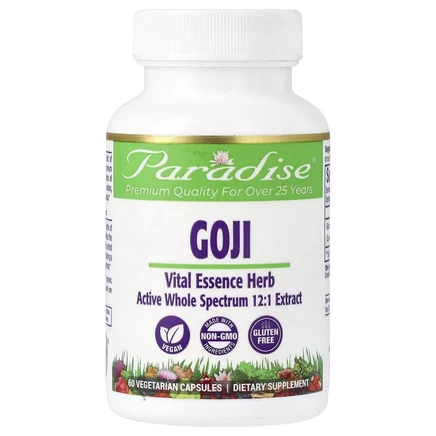 Paradise Herbs, Goji, 60 вегетарианских капсул