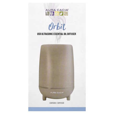 Aura Cacia, Orbit, ультразвуковой диффузор эфирного масла с USB-портом, 1 шт.